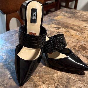 Jones New York Black Patent Mules
